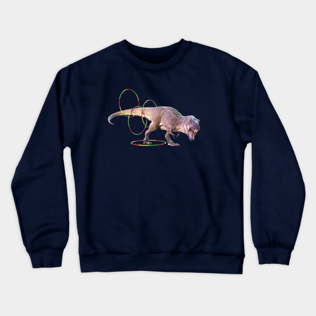 T Rex Hula Hoop Crewneck Sweatshirt by vonHobo